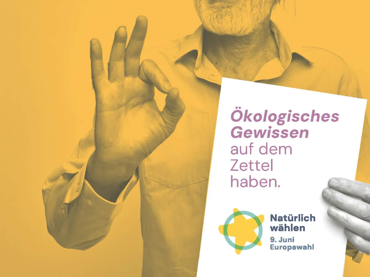 Europawahl Postkarte: Ökologisches Gewissen auf dem Zettel haben